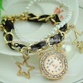 Nouveau design gilrs love diamond pearl strap lady watch